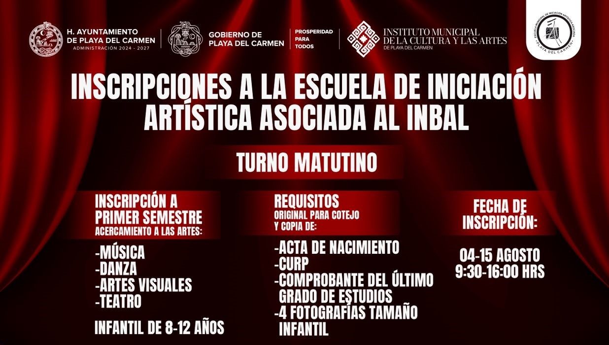 Anuncian nuevo ciclo escolar en el Instituto Municipal de la Cultura y las Artes de Playa del Carmen