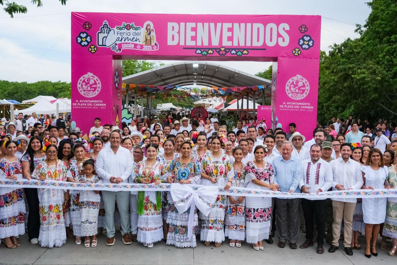 Mara Lezama y Estefanía Mercado inauguran la Feria del Carmen 2025