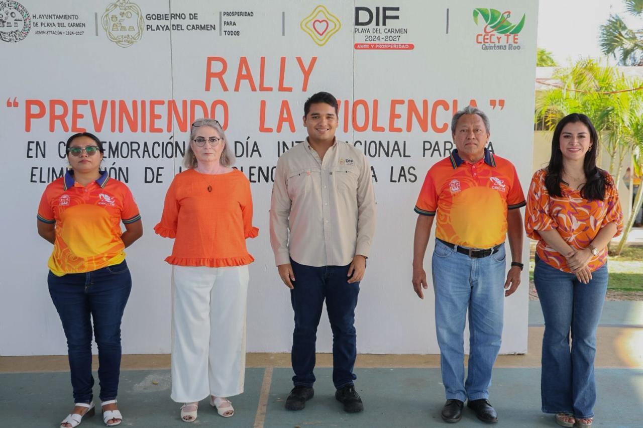 DIF Playa del Carmen realiza Rally “Previniendo la Violencia” en el CECyTE Plantel 1