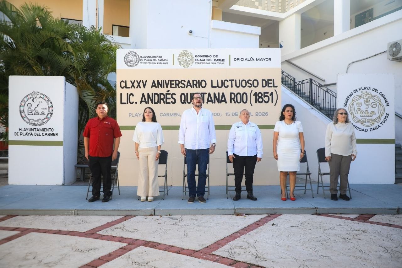 Gobierno de Estefanía Mercado conmemora el CLXXV Aniversario Luctuoso de Andrés Quintana Roo